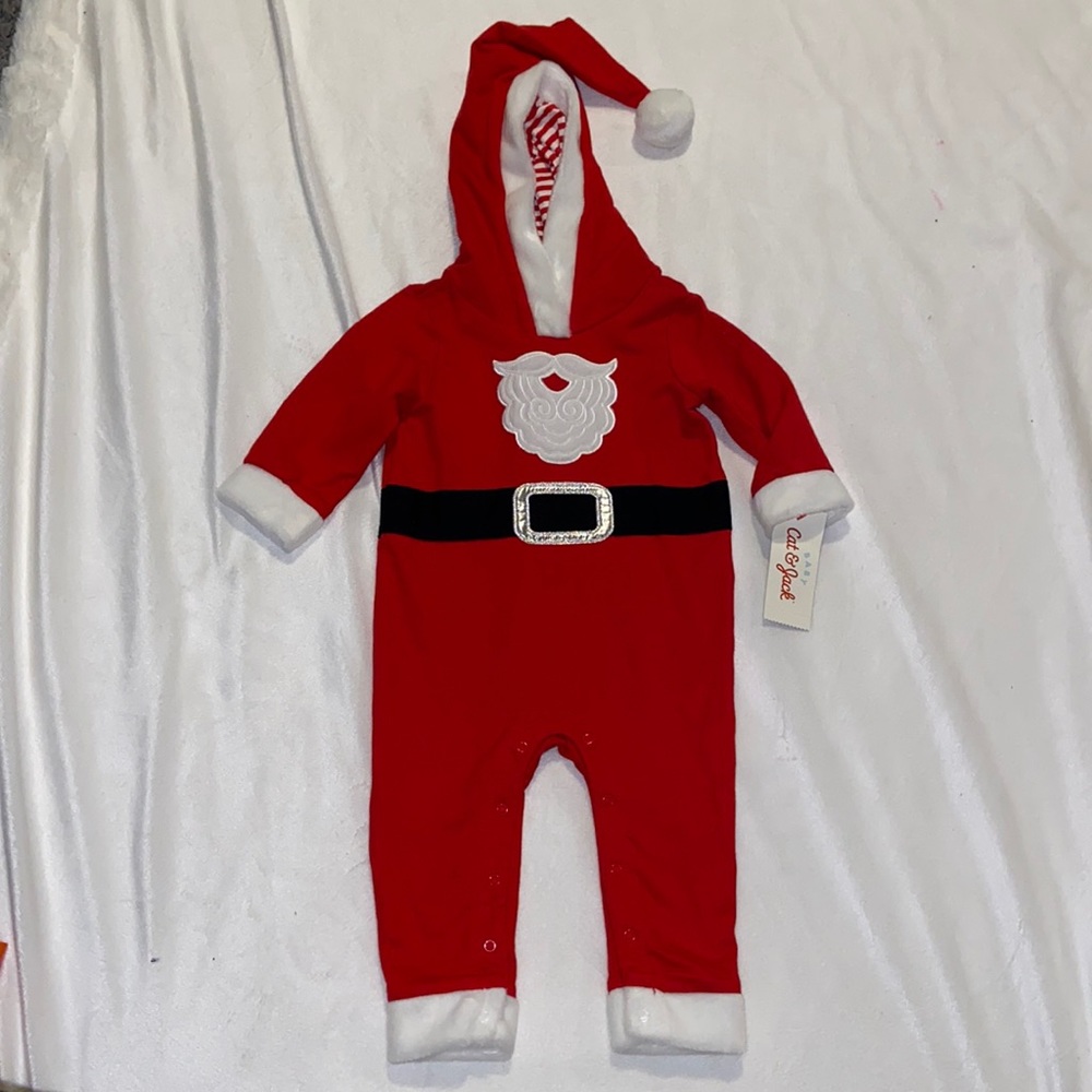Baby Santa One Piece Hooded Outfit NWT